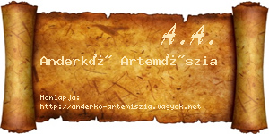 Anderkó Artemíszia névjegykártya